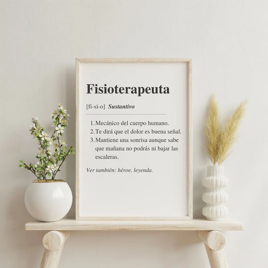 Diseño descargable para camiseta, taza. Regalo Fisioterapia, definición.