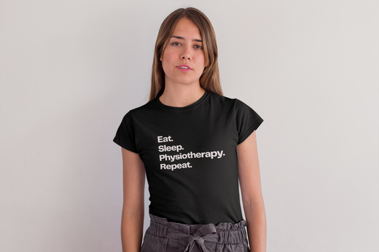 Eat, Sleep, Physio, Repeat Camiseta Negra