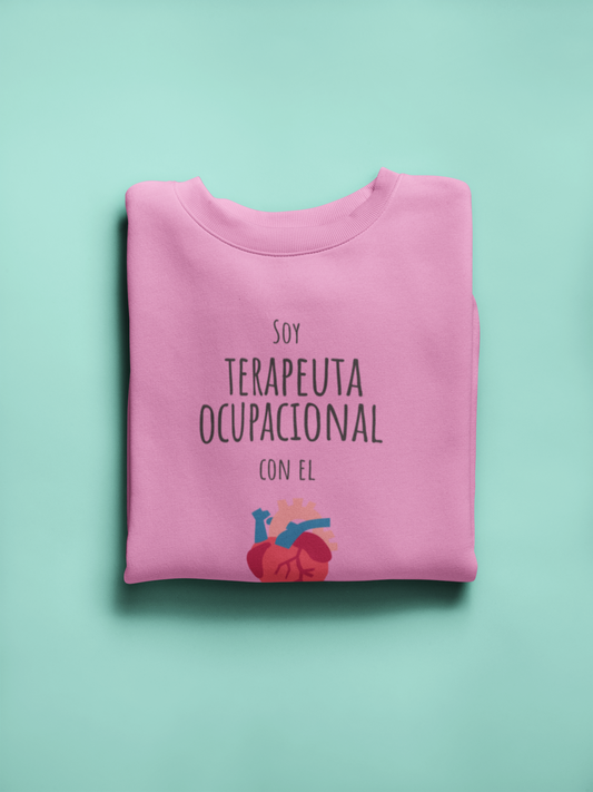 Sudadera Regalo para Terapeuta Ocupacional. Corazón Terapia Ocupacional.